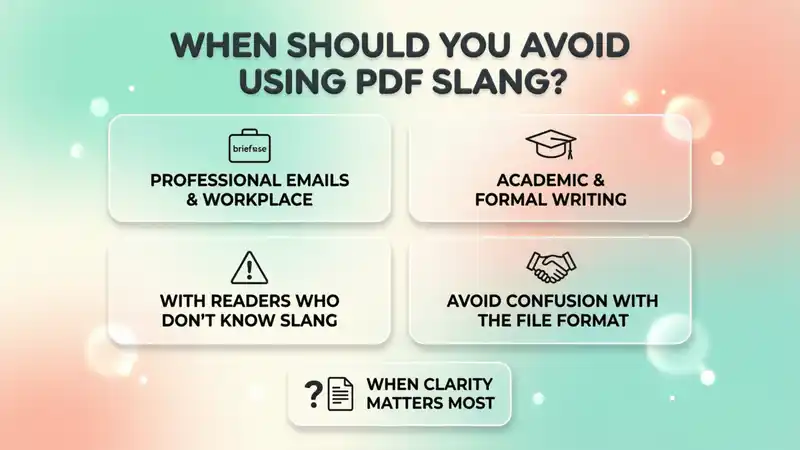 When Should You Avoid Using PDF Slang?