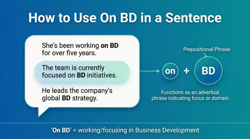 How to Use On BD in a Sentence